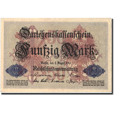 Banknote, Germany, 50 Mark, 1914, 1914, KM:49b, AU(55-58)