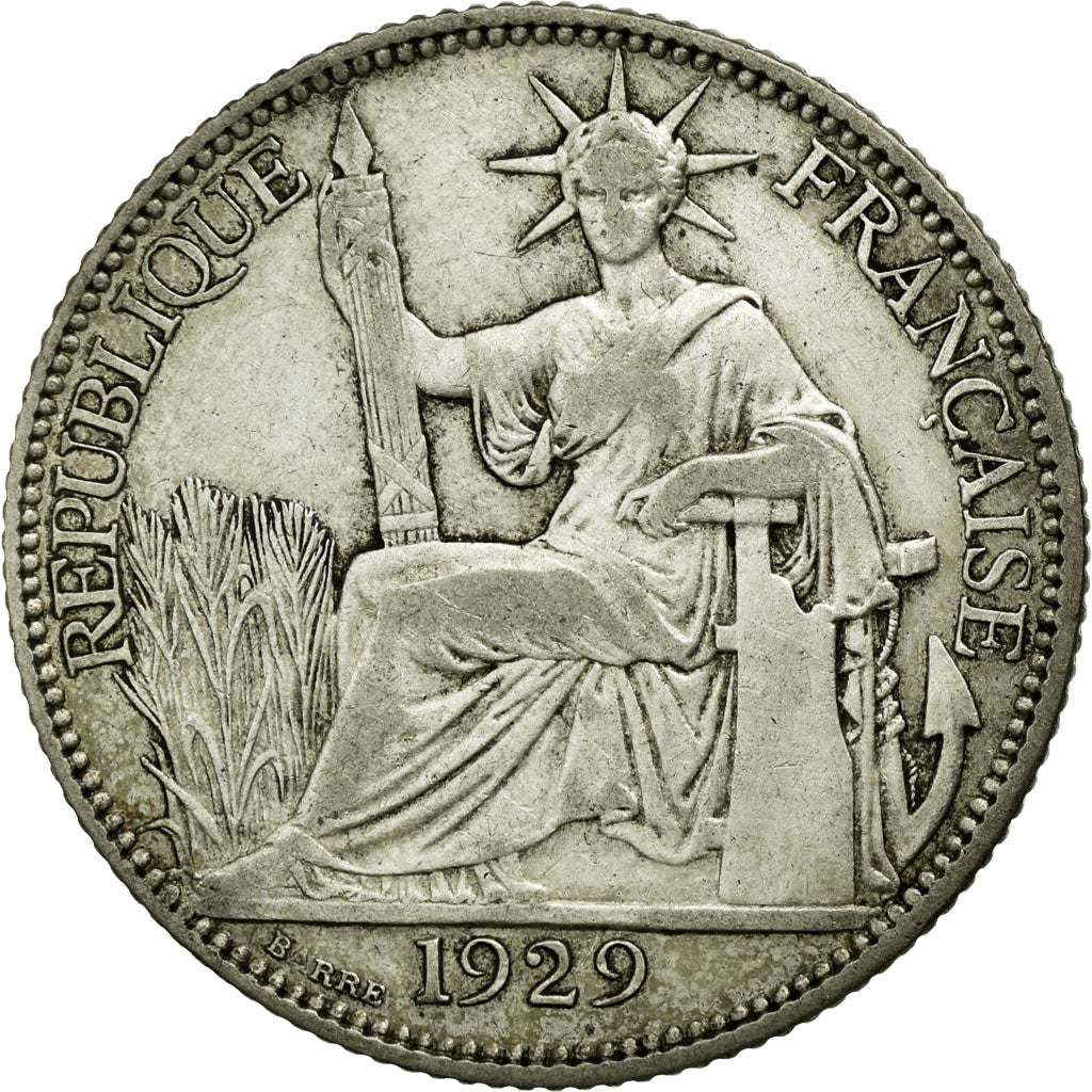 Coin, French Indochina, 20 Cents, 1929, Paris, VF(30-35), Silver, Lecompte:229