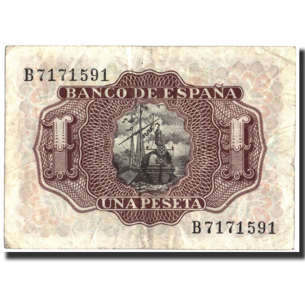 Banknote, Spain, 1 Peseta, 1953, 1953-07-22, Specimen, KM:144a, VF(30-35)