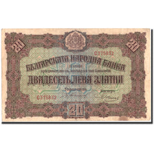 Banknote, Bulgaria, 20 Leva Zlatni, 1917, 1917, KM:23a, AU(50-53)