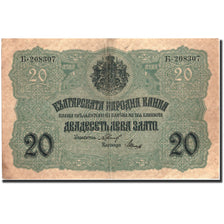 Biljet, Bulgarije, 20 Leva Zlato, 1916, 1916, KM:18a, TTB