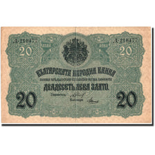 Banknote, Bulgaria, 20 Leva Zlato, 1916, 1916, KM:18a, AU(50-53)