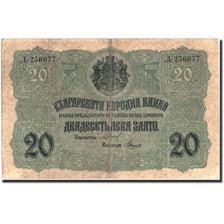 Banknote, Bulgaria, 20 Leva Zlato, 1916, 1916, KM:18a, VF(20-25)