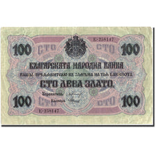 Banknote, Bulgaria, 100 Leva Zlato, 1916, 1916, KM:20b, AU(50-53)