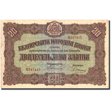 Biljet, Bulgarije, 20 Leva Zlatni, 1917, 1917, KM:23a, SUP