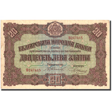 Billet, Bulgarie, 20 Leva Zlatni, 1917, 1917, KM:23a, SUP