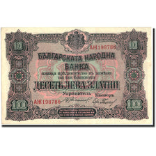 Billet, Bulgarie, 10 Leva Zlatni, 1917, 1917, KM:22b, SUP