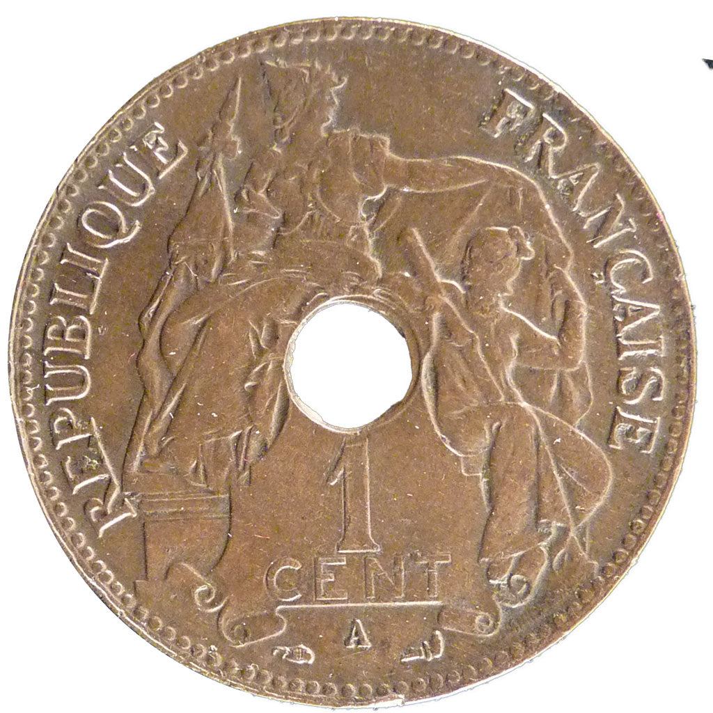 Indochine, 1 Cent, 1897, Paris, AU(55-58), Copper, Lecompte #52, 7.40