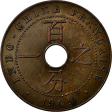 Moneta, Indocina francese, Cent, 1909, Paris, BB, Bronzo, Lecompte:66