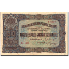 Banknote, Bulgaria, 50 Leva Zlatni, 1917, 1917, KM:24b, AU(50-53)