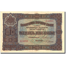 Billet, Bulgarie, 50 Leva Zlatni, 1917, 1917, KM:24b, TTB+