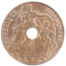 Indochine, 1 Cent, 1910, Paris, AU(55-58), Copper, Lecompte #68, 5.00