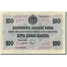 Banknot, Bulgaria, 100 Leva Zlato, 1916, 1916, KM:20b, AU(55-58)