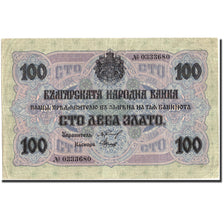 Billete, 100 Leva Zlato, 1916, Bulgaria, 1916, KM:20a, MBC+