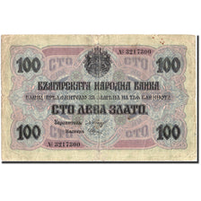 Banconote, Bulgaria, 100 Leva Zlato, 1916, 1916, KM:20a, MB+
