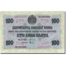 Banknote, Bulgaria, 100 Leva Zlato, 1916, 1916, KM:20a, AU(50-53)