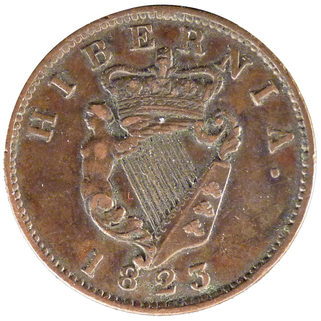 Ireland, 1/2 Penny, 1823, KM #150, AU(50-53), Copper, 26.40, 8.50