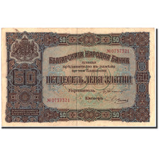 Biljet, Bulgarije, 50 Leva Zlatni, 1917, 1917, KM:24a, TTB+