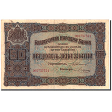 Banknote, Bulgaria, 50 Leva Zlatni, 1917, 1917, KM:24a, AU(50-53)
