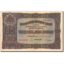 Banknote, Bulgaria, 50 Leva Zlatni, 1917, 1917, KM:24a, AU(50-53)