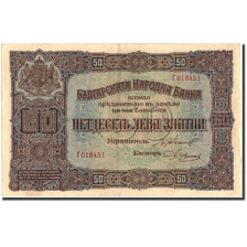 Banknote, Bulgaria, 50 Leva Zlatni, 1917, 1917, KM:24b, AU(50-53)
