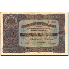 Banconote, Bulgaria, 50 Leva Zlatni, 1917, 1917, KM:24b, BB+