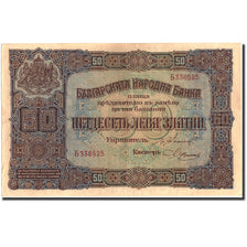 Banknote, Bulgaria, 50 Leva Zlatni, 1917, 1917, KM:24b, AU(50-53)