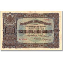 Billet, Bulgarie, 50 Leva Zlatni, 1917, 1917, KM:24b, TTB+