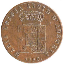 ITALIAN STATES, 5 Centesimi, 1830, KM #25, AU(55-58), Copper, 10.00
