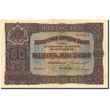 Banknote, Bulgaria, 50 Leva Zlatni, 1917, 1917, KM:24b, AU(50-53)