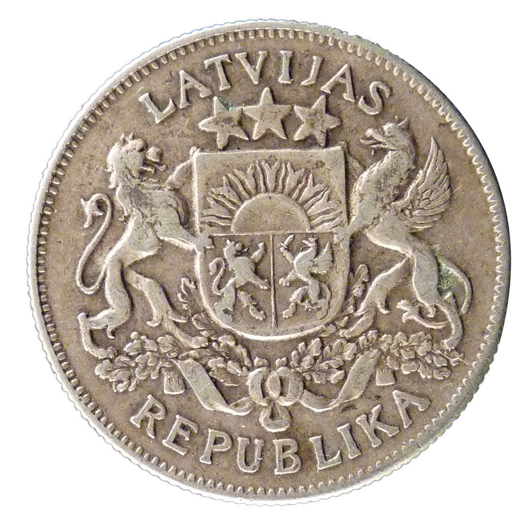 LATVIA, 2 Lati, 1925, KM #8, EF(40-45), Silver, 27, 10.00