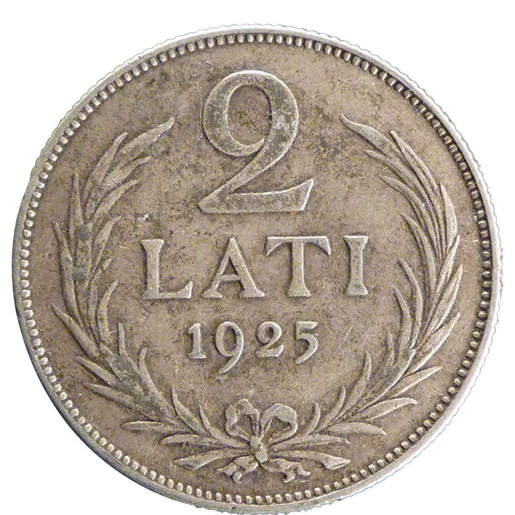 LATVIA, 2 Lati, 1925, KM #8, EF(40-45), Silver, 27, 10.00