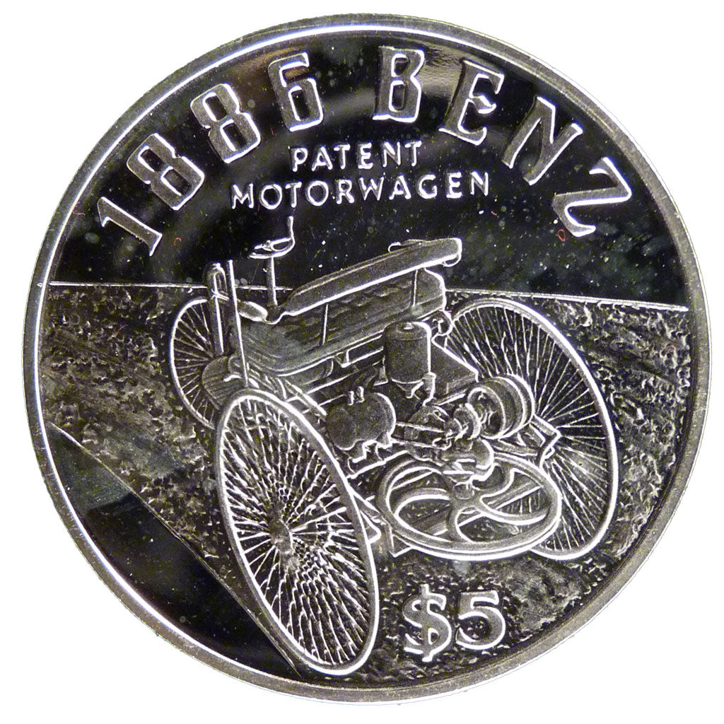 Liberia, 5 Dollars, 1995, MS(65-70), Silver, 15.60