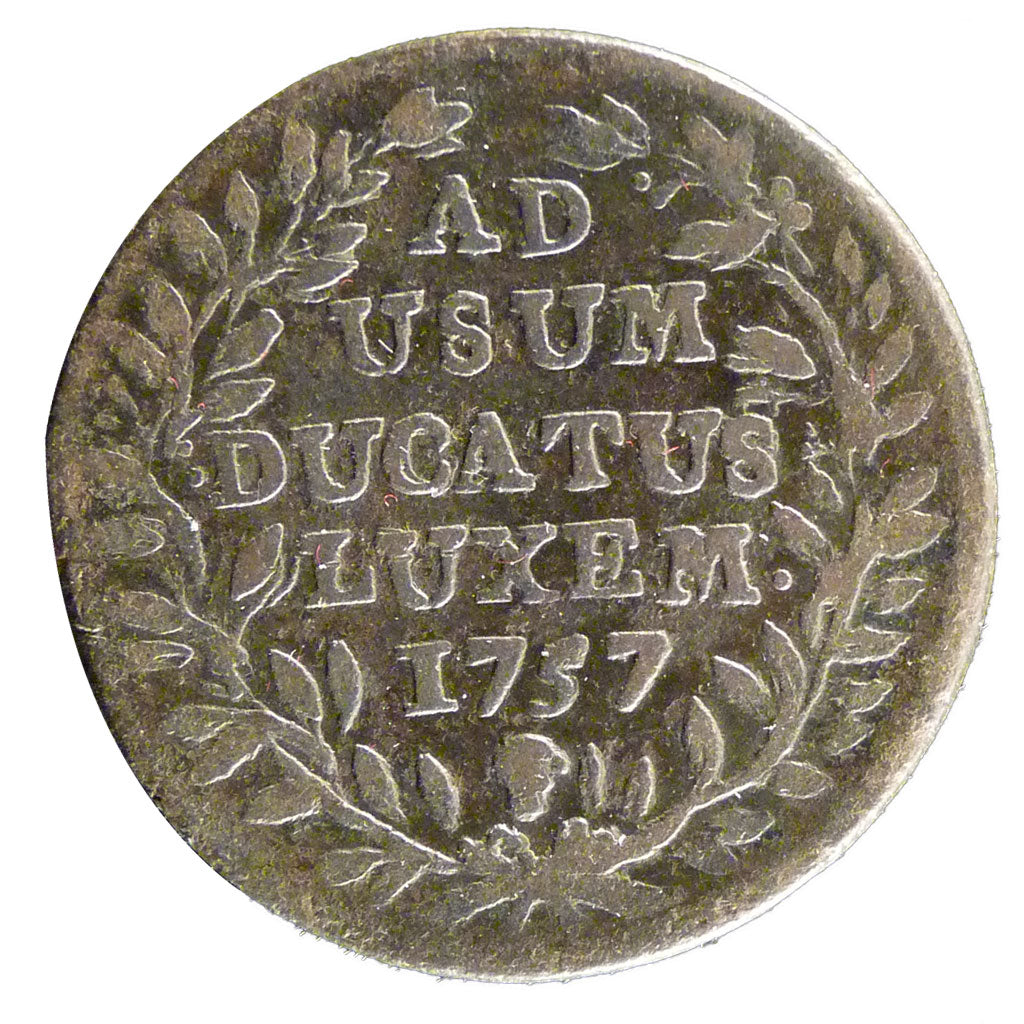 Luxembourg, 2 Liards, 1757, Brussels, KM #2, VF(20-25), Copper, 6.70
