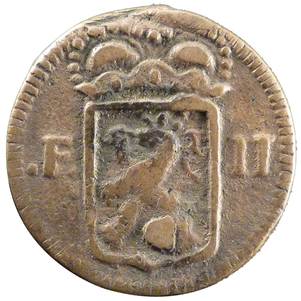 Luxembourg, 1 Sol, 1795, KM #19, VF(20-25), Bronze, 16.70
