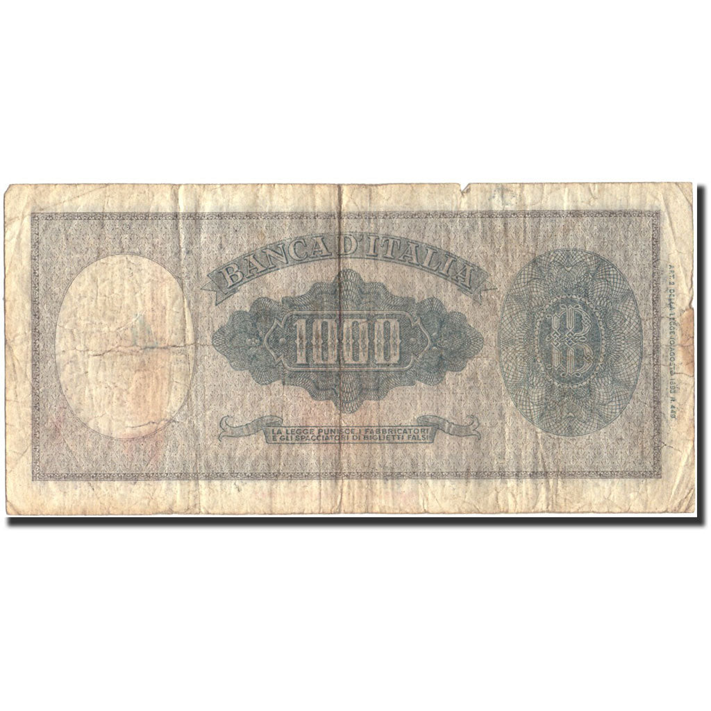 Banknote, Italy, 1000 Lire, 1947, 1947-08-14, KM:82, VF(20-25)