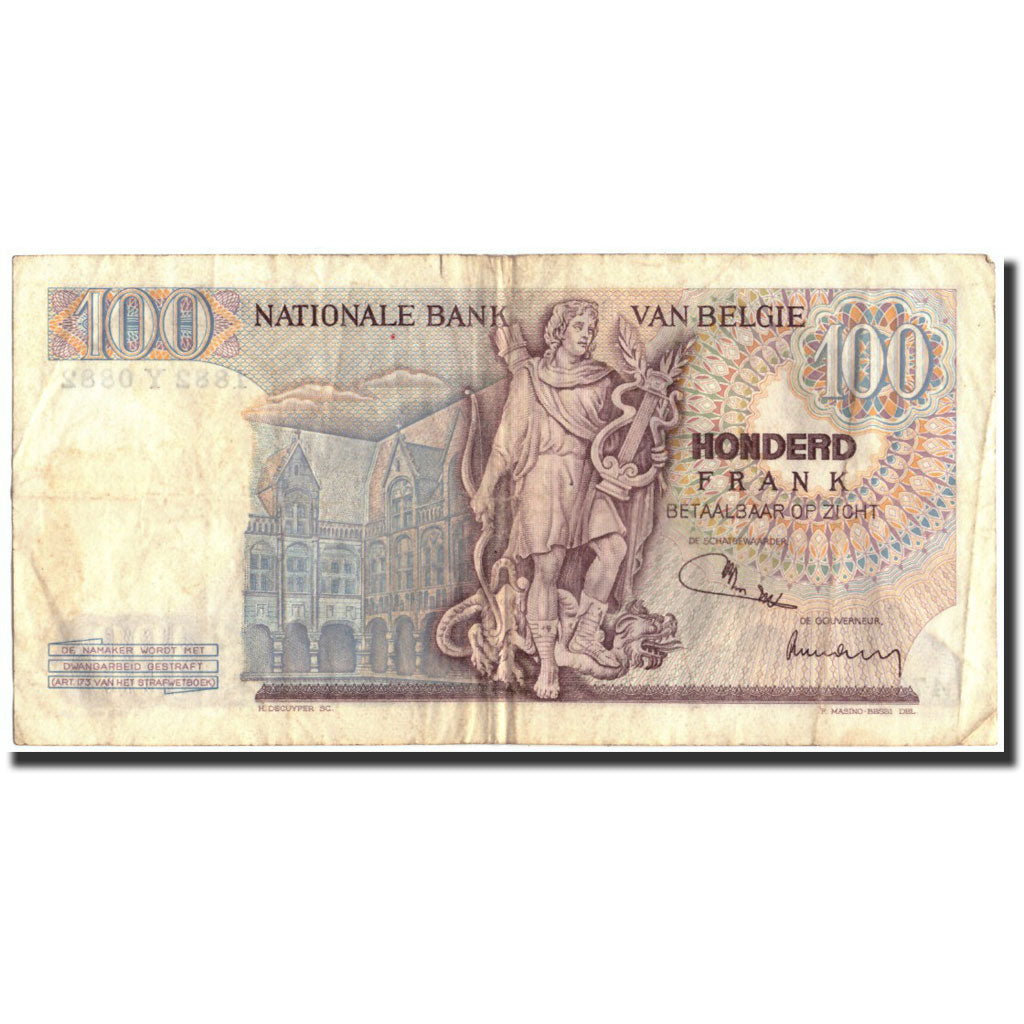 Banknote, Belgium, 100 Francs, 1972, 1972-05-15, KM:134b, VF(20-25)