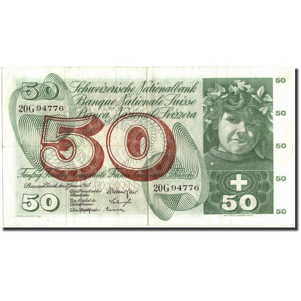 Banknote, Switzerland, 50 Franken, 1965, 1965-01-21, KM:48e, EF(40-45)