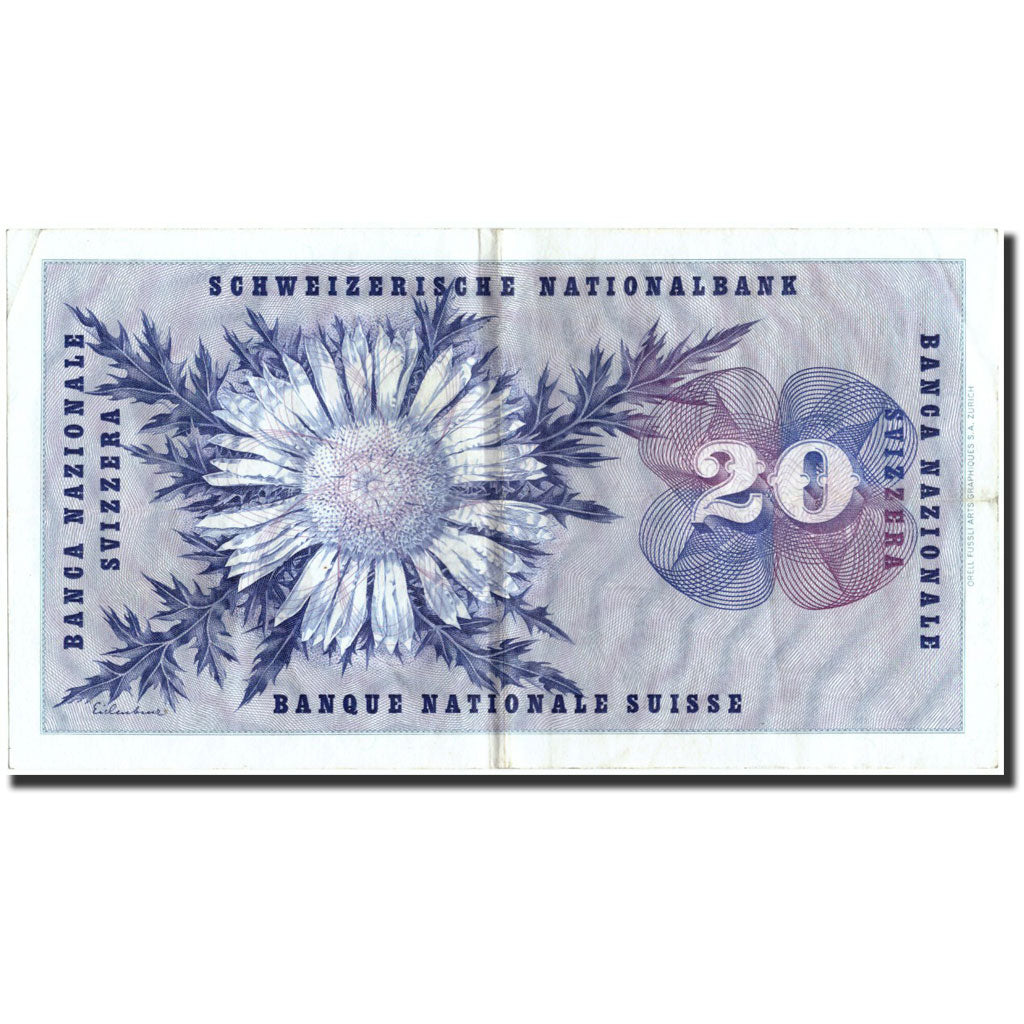 Banknote, Switzerland, 20 Franken, 1965, 1965-01-21, KM:46i, AU(50-53)