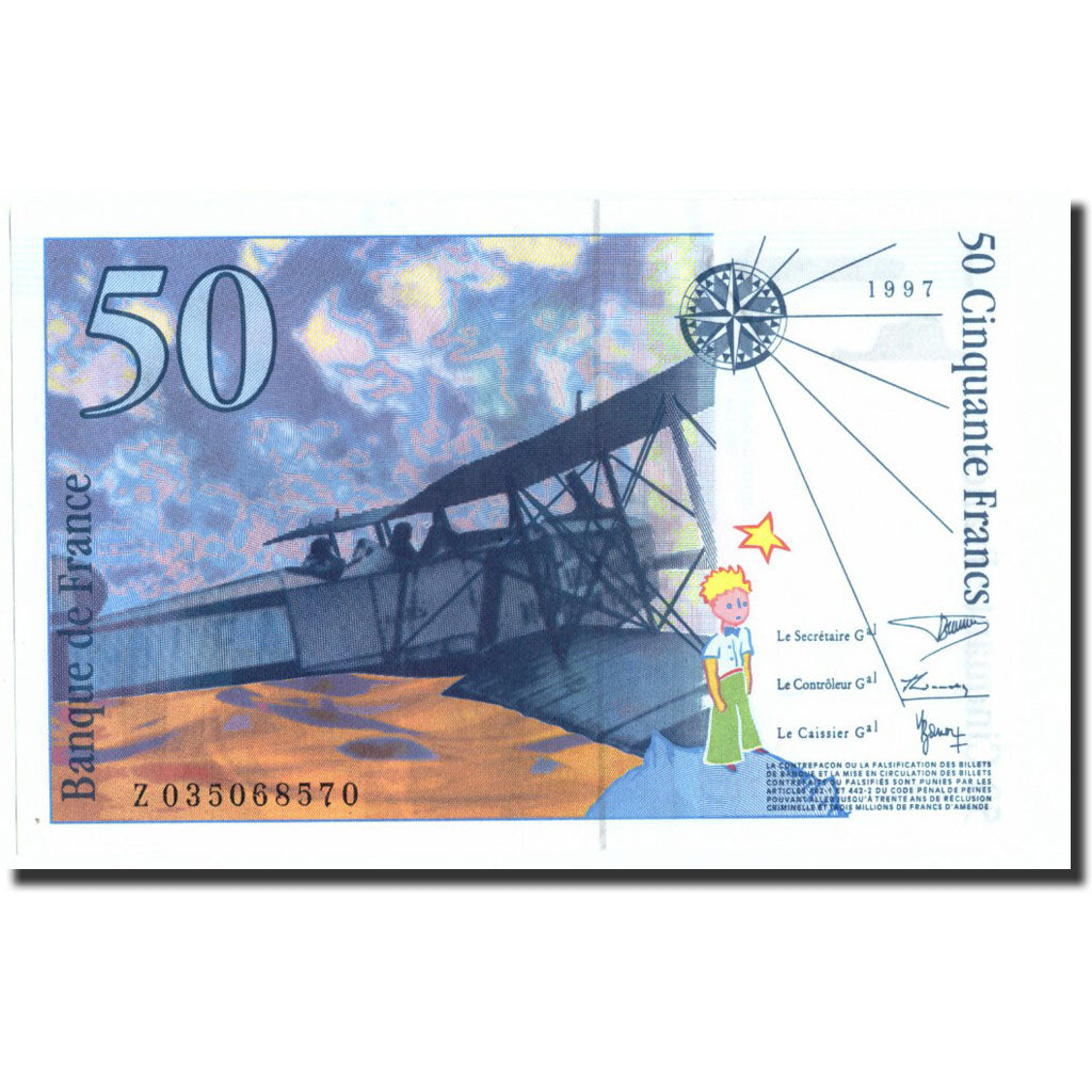 Frankrijk, 50 Francs, 50 F 1992-1999 ''St Exupéry'', 1997, 1997, SPL+