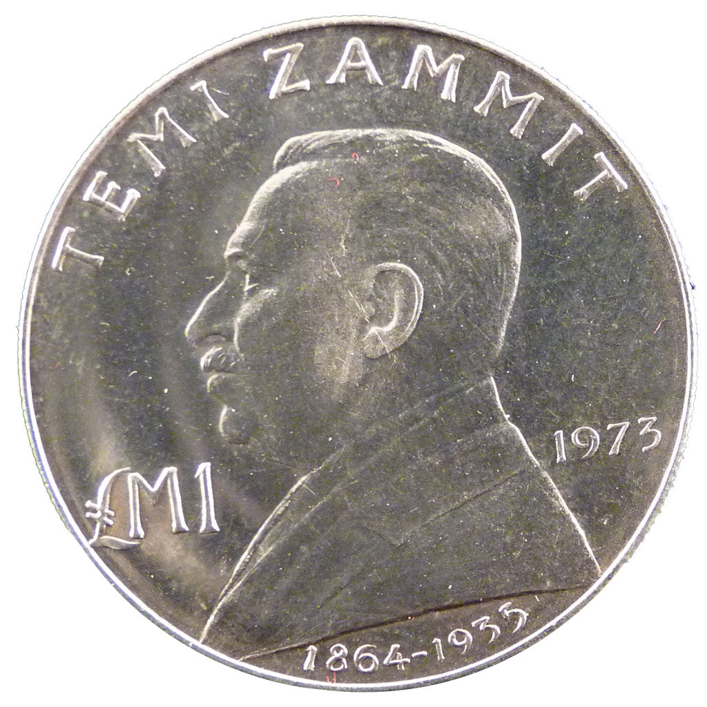 Malta, 1 Livre, 1973, KM #19, MS(60-62), Silver, 32, 10.00