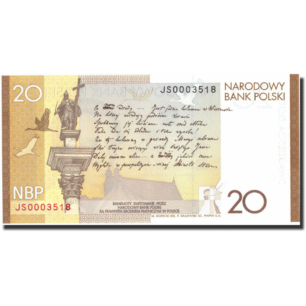 Banknote, Poland, 20 Zlotych, 2009, 2009, KM:180, UNC(65-70)