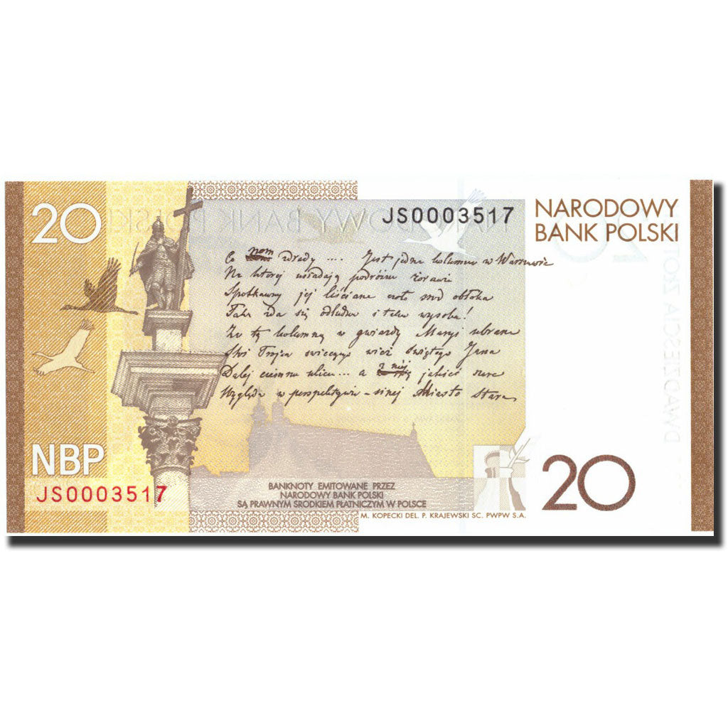 Banknote, Poland, 20 Zlotych, 2009, 2009, KM:180, UNC(65-70)