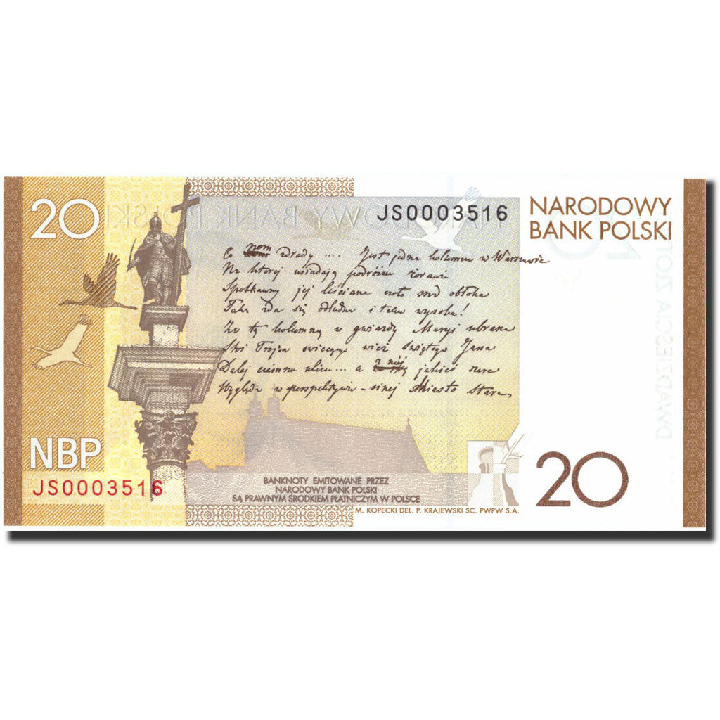 Banknote, Poland, 20 Zlotych, 2009, 2009, KM:180, UNC(65-70)