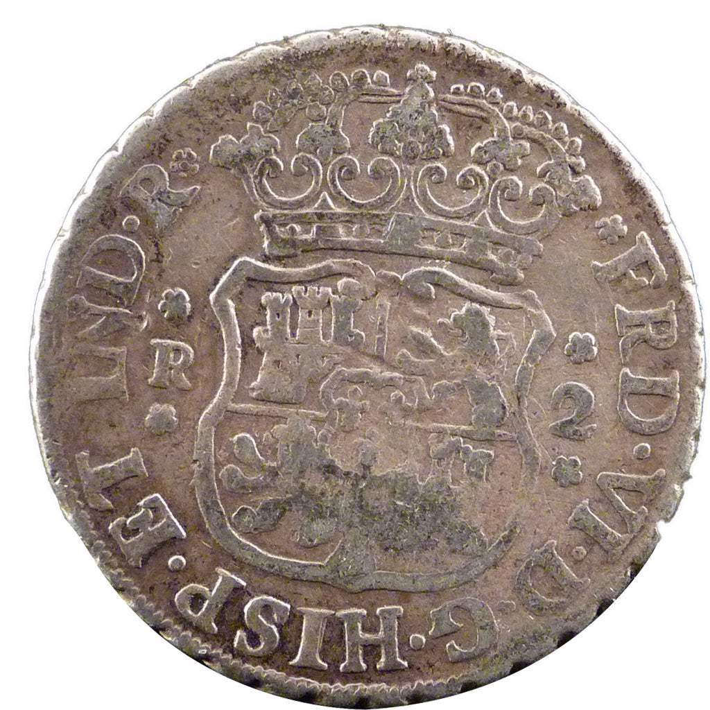 Mexico, 2 Réales, 1758, Mexico, KM #86.2, VF(20-25), Silver, 6.60
