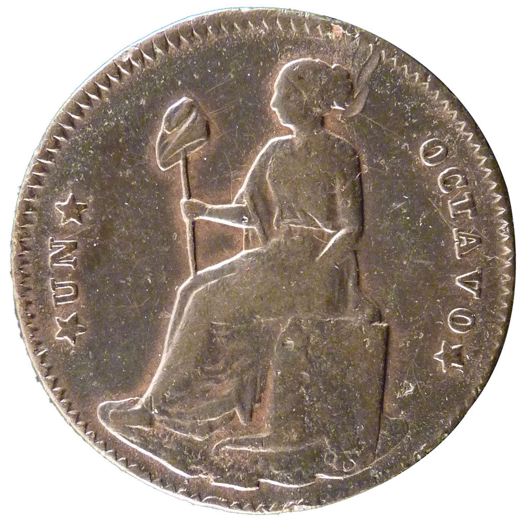 Mexico, 1/8 Réal, 1858, KM #331, VF(30-35), Copper, 28, 9.60