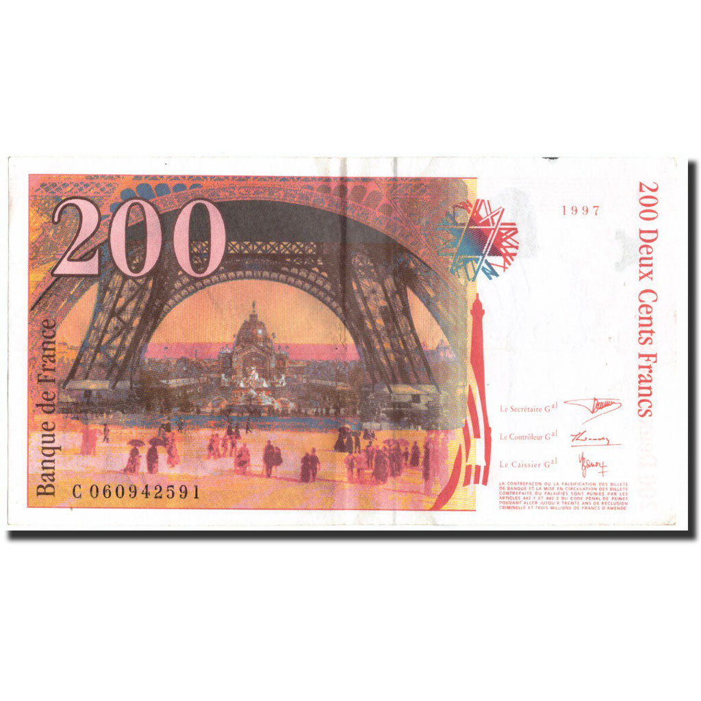 France, 200 Francs, 200 F 1995-1999 ''Eiffel'', 1997, 1997, AU(50-53)
