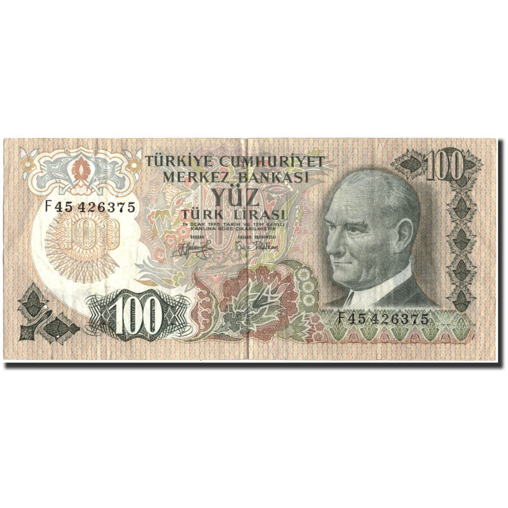 Banknote, Turkey, 100 Lira, 1972-82, KM:189a, EF(40-45)