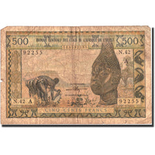 Banknote, French West Africa, 500 Francs, KM:47a, F(12-15)