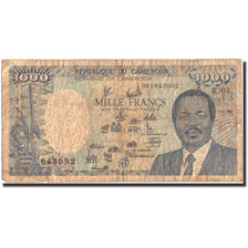 Biljet, Kameroen, 1000 Francs, 1988, 1988, KM:26a, B+